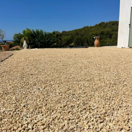 Gravillon Jaune Calcaire 6/10 - Gravier Décoratif Doré Jardin | Livraison Rapide