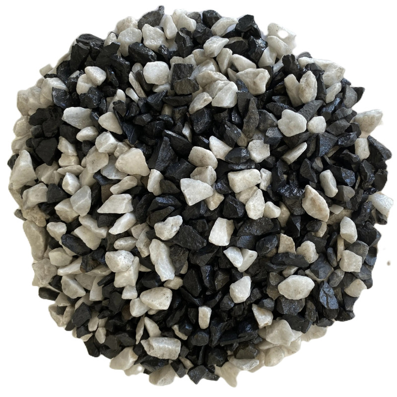 Gravillon Panda Marbre 8/12 - Gravier Décoratif Bicolore Jardin | Stock Disponible