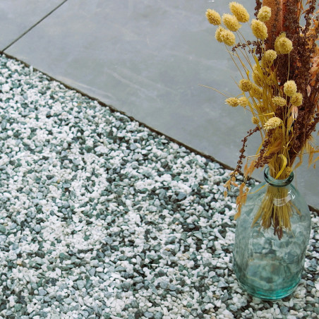 Gravillon Light Marbre 8/12 - Gravier Décoratif Blanc Vert Jardin | Livraison Express