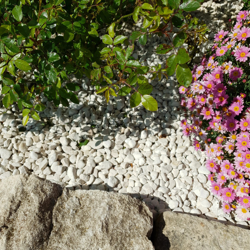 Galet Blanc de Provence 10/20 - Galet Décoratif Français Fin Jardin | Livraison Rapide