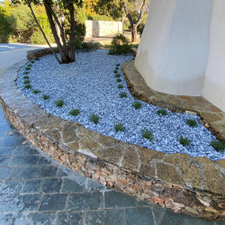 Galet Marbre Ice Blue 15/25 - Galet Décoratif Bleu Blanc Fin Jardin | Livraison Rapide