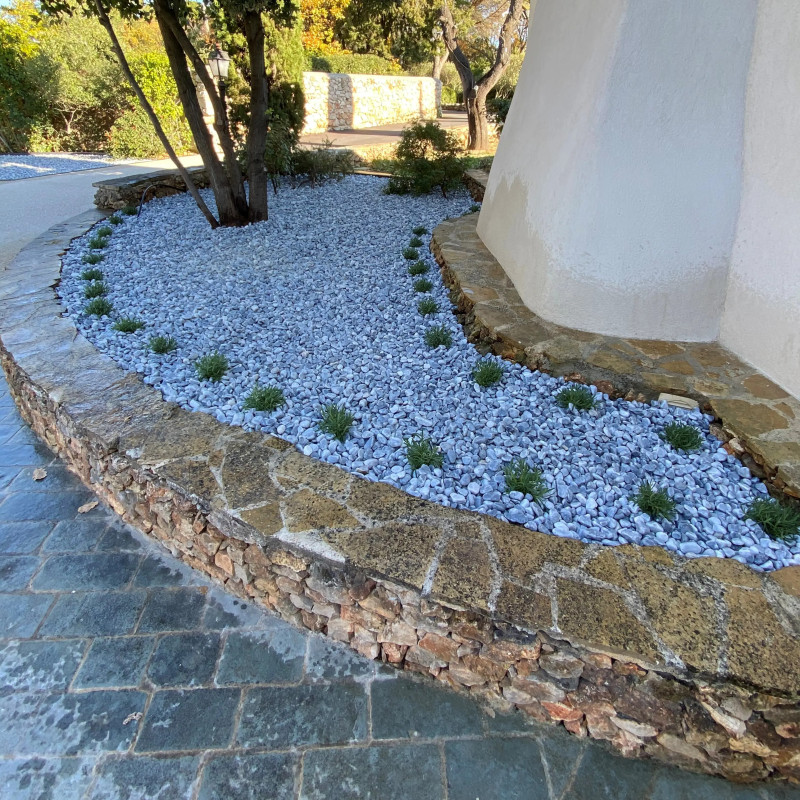 Galet Marbre Ice Blue 15/25 - Galet Décoratif Bleu Blanc Fin Jardin | Livraison Rapide
