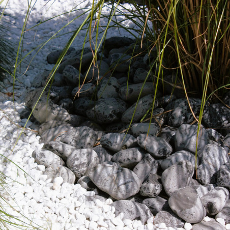 Galet Marbre Noir Ebano 40/60 - Galet Décoratif Noir Gros Jardin | Livraison Rapide