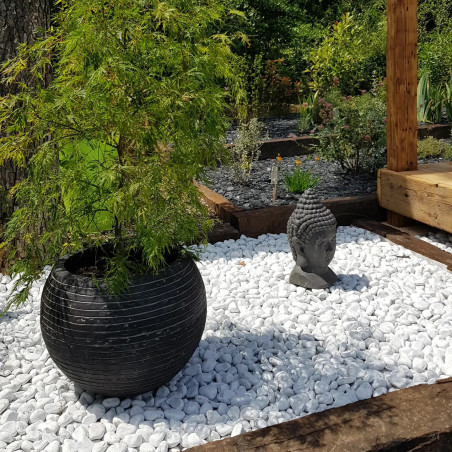 Galet Blanc Carrare 40/60 - Galet Décoratif Marbre Gros Jardin | Livraison Rapide