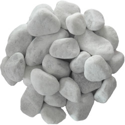 Galet Blanc Carrare 25/40 - Galet Décoratif Marbre Moyen Jardin | Livraison Rapide