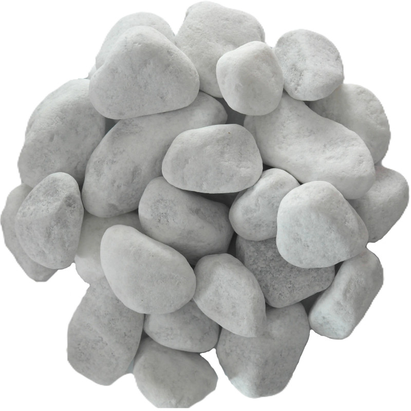 Galet Blanc Carrare 25/40 - Galet Décoratif Marbre Moyen Jardin | Livraison Rapide