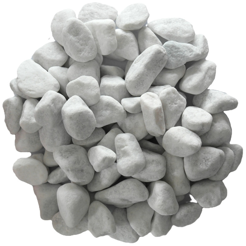 Galet Blanc Carrare 15/25 - Galet Décoratif Marbre Fin Jardin | Livraison Rapide