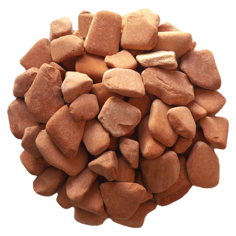 Galet Brique 10/20 - Sac 10L Paillage Terre Cuite Arrondi Pots