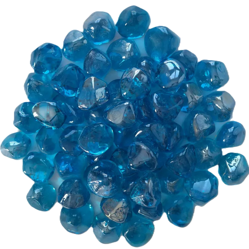 Galet Verre Bleu 20/40 - Sac 1kg Décoration Translucide Aquatique