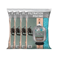 Lot Zéolithe Filtration Piscine 0,5/1,0 - 4 x 20L Ultra-Performant