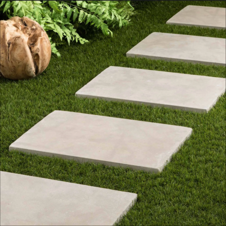 Pas Japonais Rectangle 40x61 - Grès Cérame Beige pour Jardin
