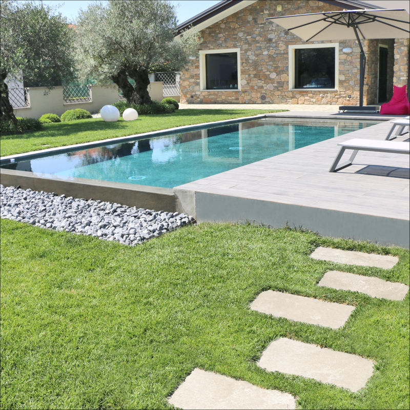 Pas Japonais Rectangle 40x61 - Grès Cérame Beige pour Jardin