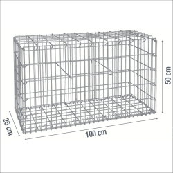 Gabion 100x50x25 - Bordures et Murets Décoratifs pour Jardin
