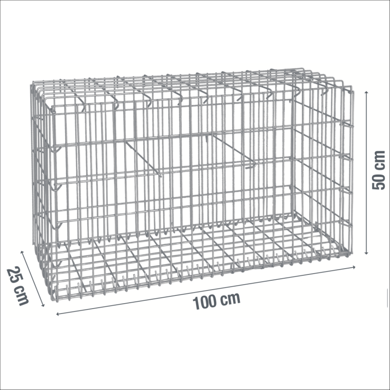 Gabion 100x50x25 - Bordures et Murets Décoratifs pour Jardin
