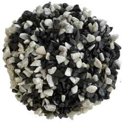 Lot Gravillon Panda 8/12 | 4 x 25 kg Mélange Noir Blanc Déco Jardin