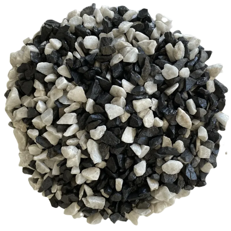 Lot Gravillon Panda 8/12 | 4 x 25 kg Mélange Noir Blanc Déco Jardin