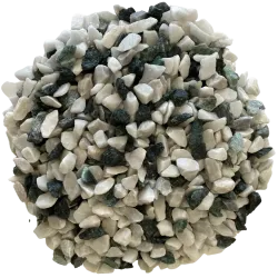 Lot 4×25 kg gravier Light 8/12 – Paillage blanc et vert olive pour terrasse et loggia