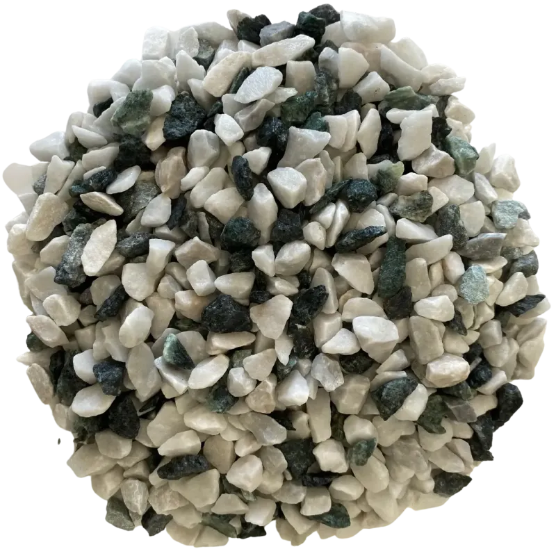 Lot 4×25 kg gravier Light 8/12 – Paillage blanc et vert olive pour terrasse et loggia