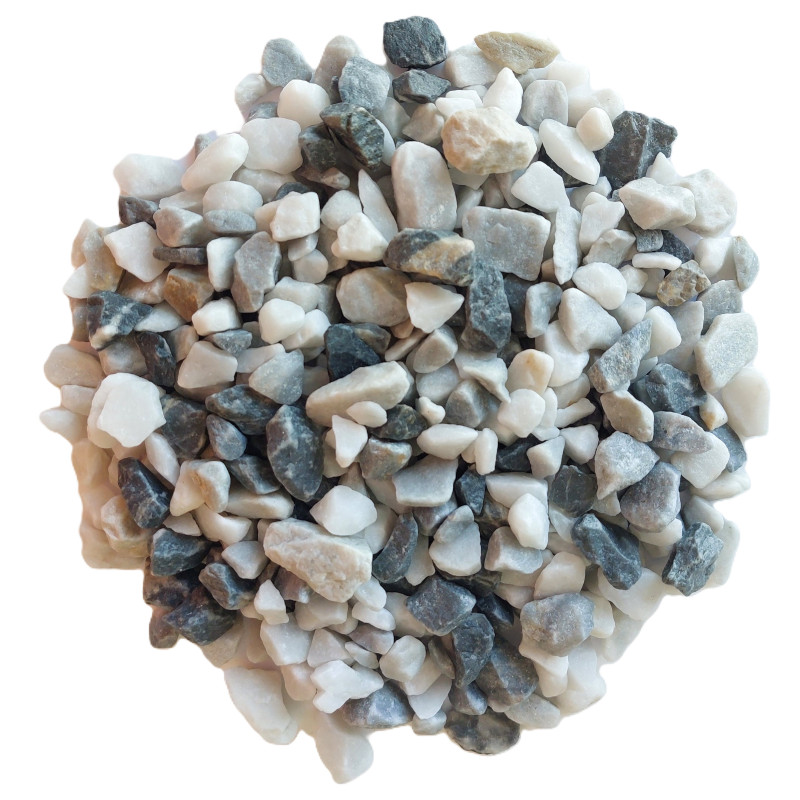 Lot 4×25 kg gravier ICE 8/12 | Paillage blanc et bleu givré pour terrasse et loggia | Natur Déco