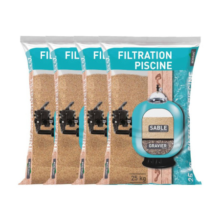Lot gravier filtration piscine 2,5/5 mm | 4×25 kg pour filtre à sable domestique
