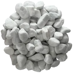 Lot Galet Roulé Blanc Carrare 15/25 - 4 x 25 kg Marbre Déco Jardin