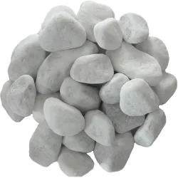 Lot Galet Roulé Blanc Carrare 25/40 | 4 x 25 kg Marbre Déco Jardin