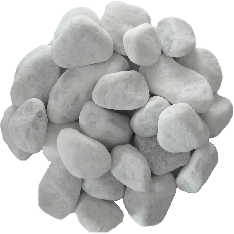 Lot Galet Roulé Blanc Carrare 25/40 | 4 x 25 kg Marbre Déco Jardin