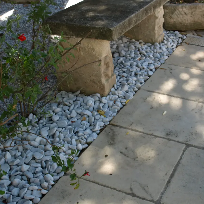 Lot 4×25 kg galet Ice Blue 15/25 | Paillage givré pour terrasse et loggia