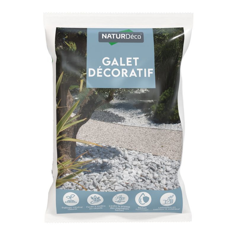 Galet Noir Poli 10/20 Sac 5L - Galet Décoratif Balcon Terrasse | Livraison Rapide
