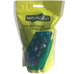Galet Verre Bleu 20/40 - Sac 1kg Décoration Translucide Aquatique