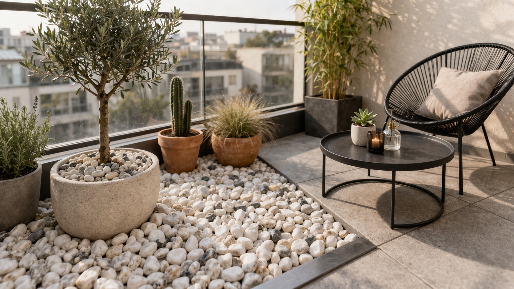quel gravier choisir pour son balcon blanc gris noir
