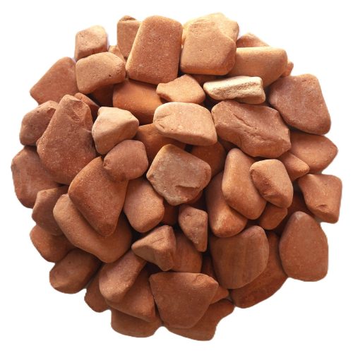 brique pilée et galet de brique en camaïeu terracotta