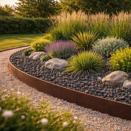 pouzzolane et ardoise noire comparées en paillage de jardinière